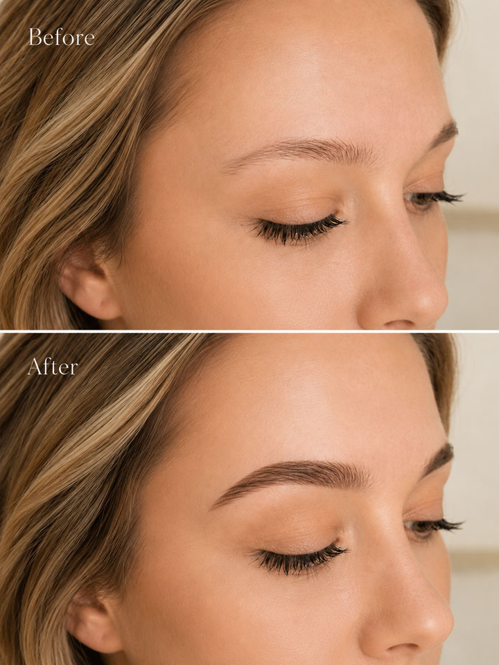 Panache Brow Henna Tinting in Erie, PA before and after